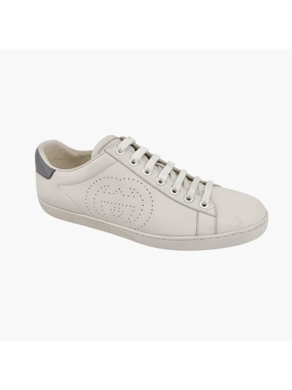 Gucci Ace GG Interlock Logo Low Top Sneakers White Leather Size 39 US 9 Women - Picture 9 of 14